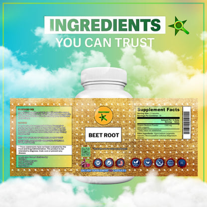 Trustfinds Organic Beet Root Powder Capsules - Supports Blood Pressure, Increase Stamina, Digestive, Immune System (Pure, Non-GMO & Gluten Free)