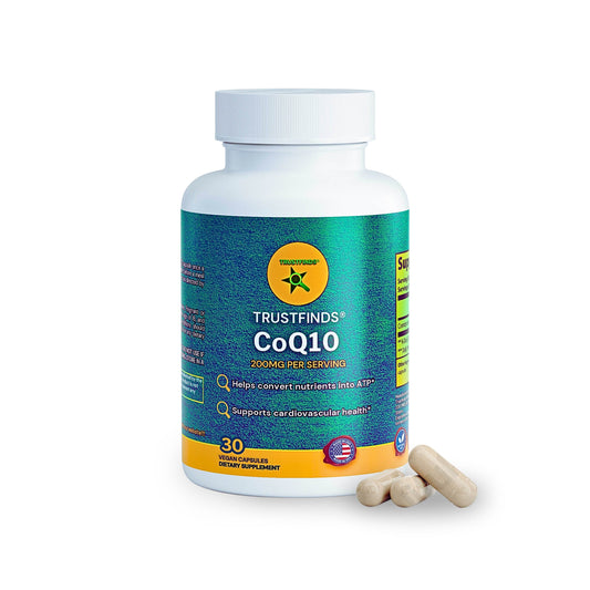 TrustFinds Quick Absorption CoQ10 200mg - Coenzyme Q10 200mg Potent Antioxidant for Heart Energy and Aging Support - High Stability CoQ10 Ubiquinone Capsules - Made in a cGMP US Lab (30 Servings)