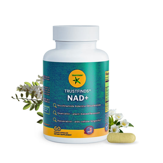 NAD+ (Nicotinamide Adenine Dinucleotide) with Quercetin and Resveratrol - Support Healthy Aging, Methylation, Cellular Energy Production and Metabolism* - 60 Vegan Capsules