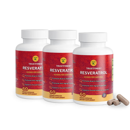 (3 Pack) Trustfinds Resveratrol 600mg