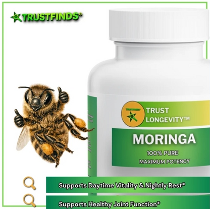 TrustFinds® Pure Moringa Powder, Energy, Skin, Immune & Gut Health Superfood, Rich in Antioxidants, Essential Vitamins & Amino Acids, Natural Green Superfood Supplement - 60 Count